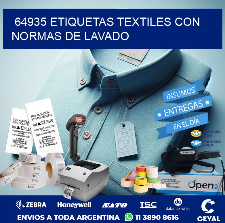 64935 ETIQUETAS TEXTILES CON NORMAS DE LAVADO