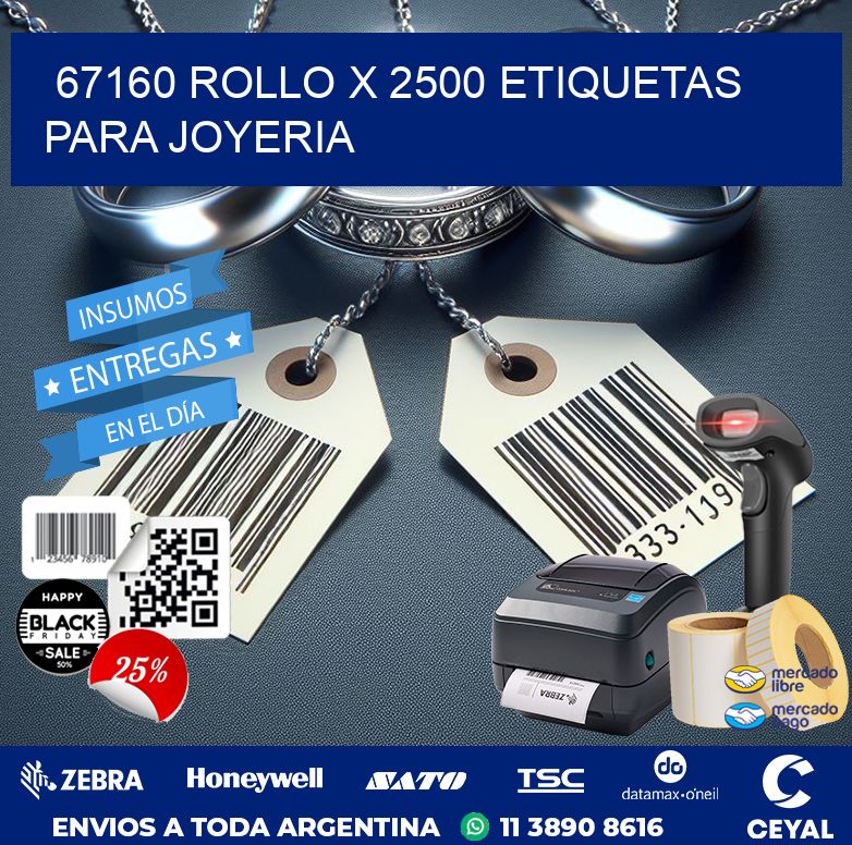 67160 ROLLO X 2500 ETIQUETAS PARA JOYERIA