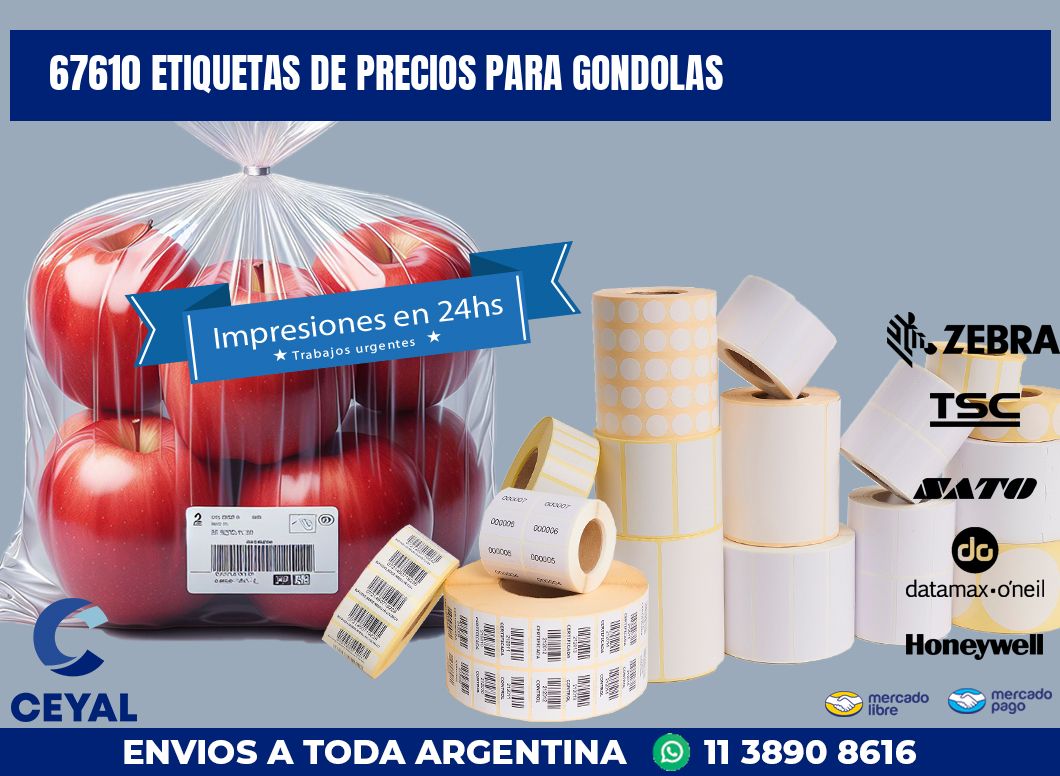 67610 ETIQUETAS DE PRECIOS PARA GONDOLAS