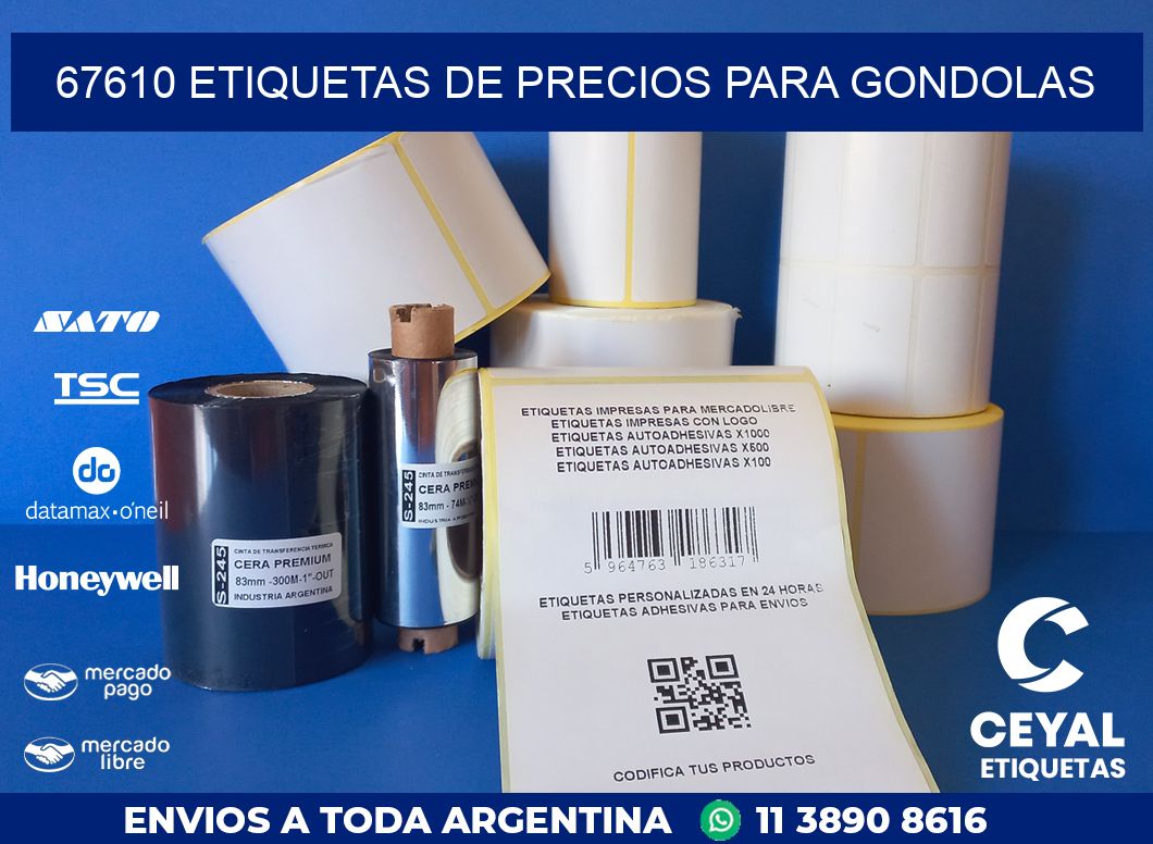 67610 ETIQUETAS DE PRECIOS PARA GONDOLAS