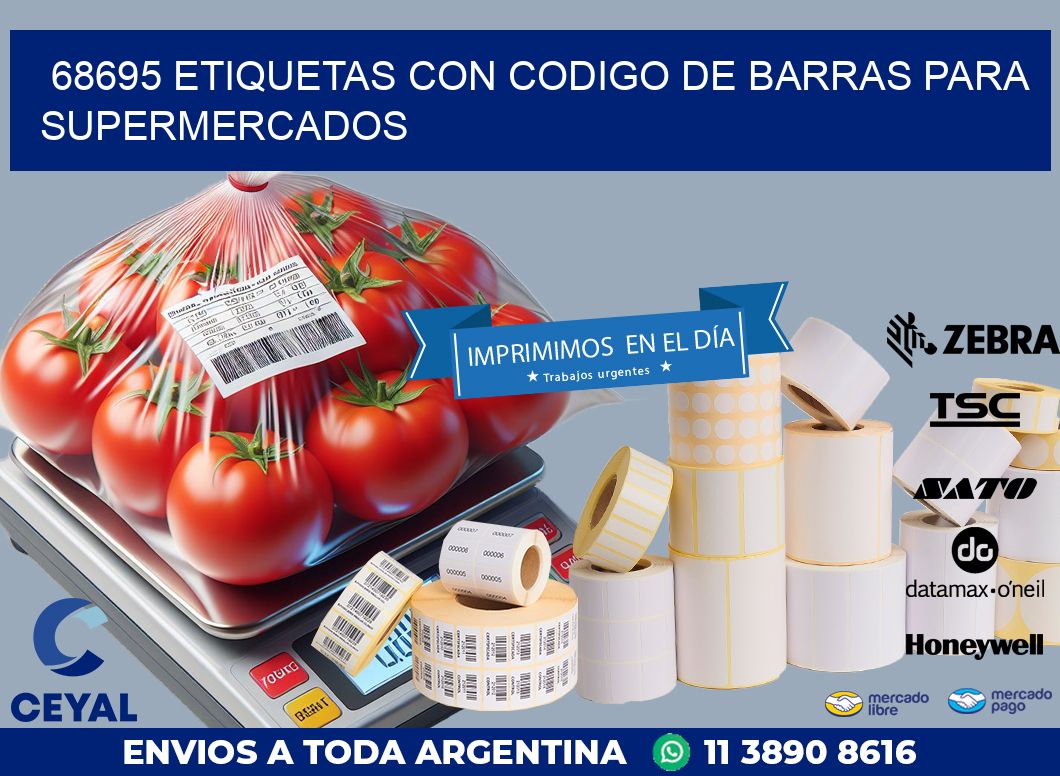 68695 ETIQUETAS CON CODIGO DE BARRAS PARA SUPERMERCADOS
