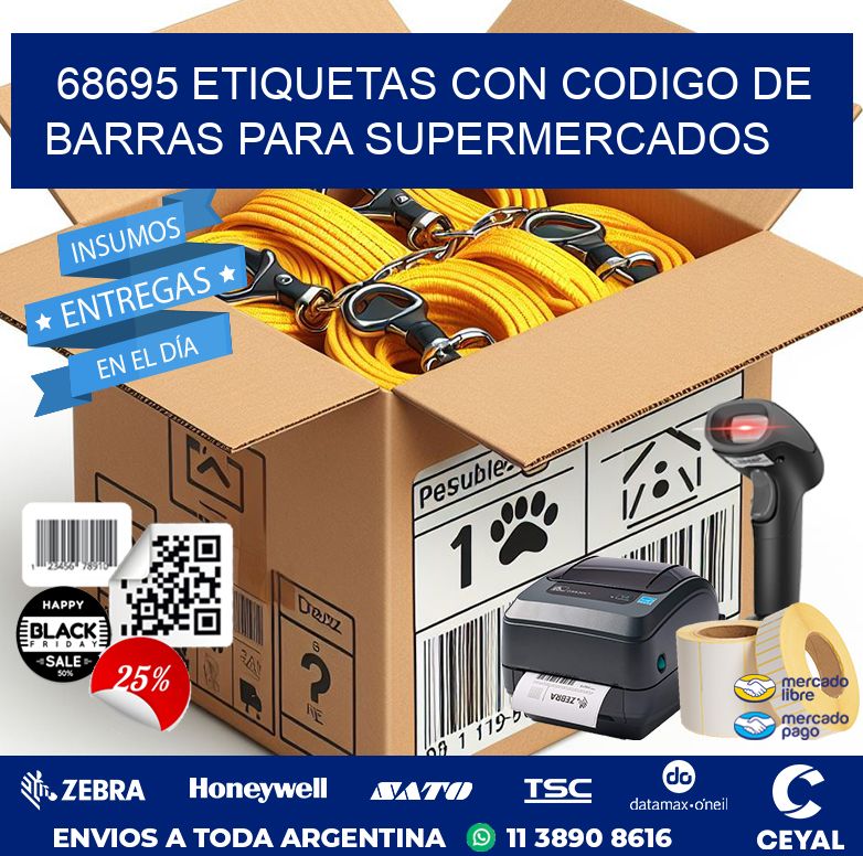 68695 ETIQUETAS CON CODIGO DE BARRAS PARA SUPERMERCADOS
