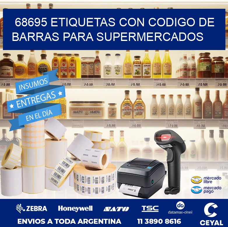 68695 ETIQUETAS CON CODIGO DE BARRAS PARA SUPERMERCADOS