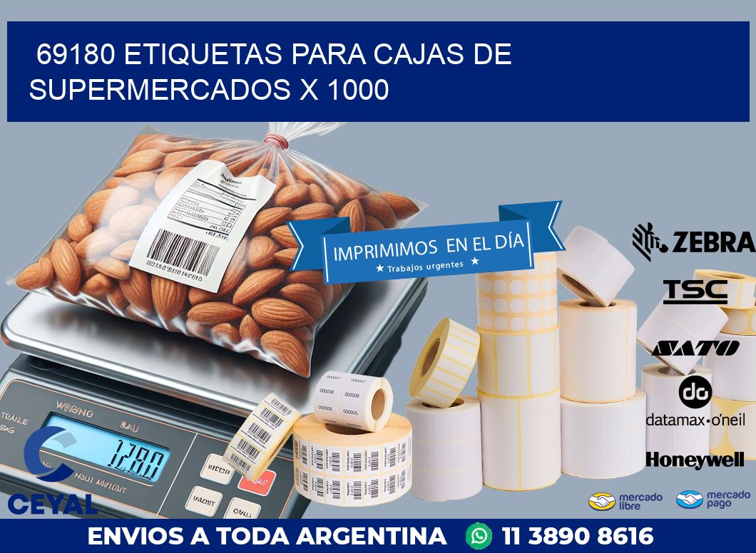 69180 ETIQUETAS PARA CAJAS DE SUPERMERCADOS X 1000