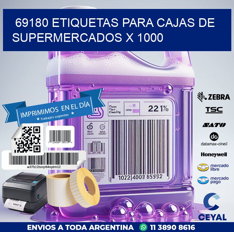 69180 ETIQUETAS PARA CAJAS DE SUPERMERCADOS X 1000