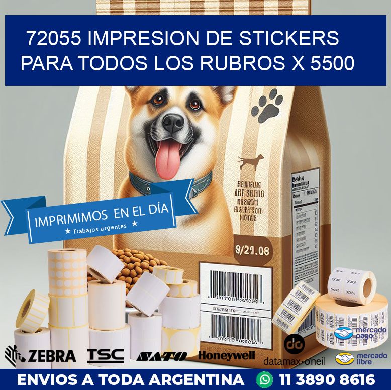 72055 IMPRESION DE STICKERS PARA TODOS LOS RUBROS X 5500
