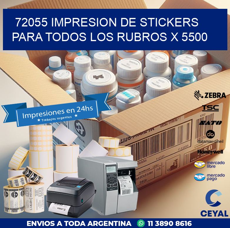 72055 IMPRESION DE STICKERS PARA TODOS LOS RUBROS X 5500