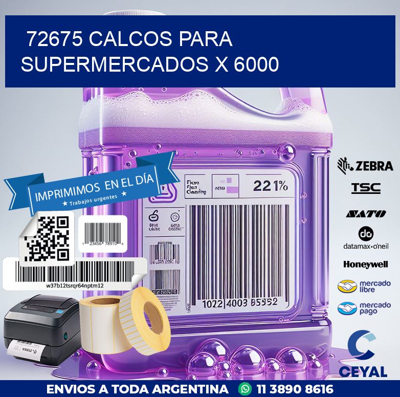 72675 CALCOS PARA SUPERMERCADOS X 6000