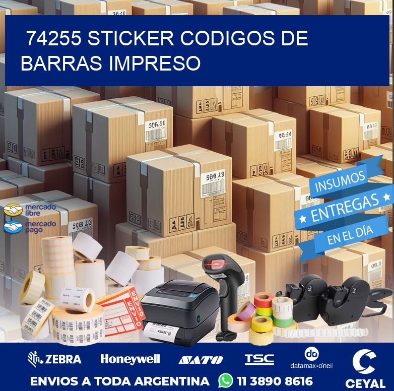 74255 STICKER CODIGOS DE BARRAS IMPRESO