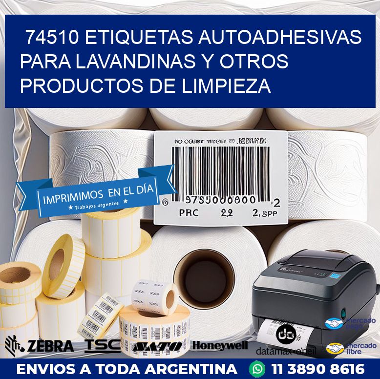 74510 ETIQUETAS AUTOADHESIVAS PARA LAVANDINAS Y OTROS PRODUCTOS DE LIMPIEZA