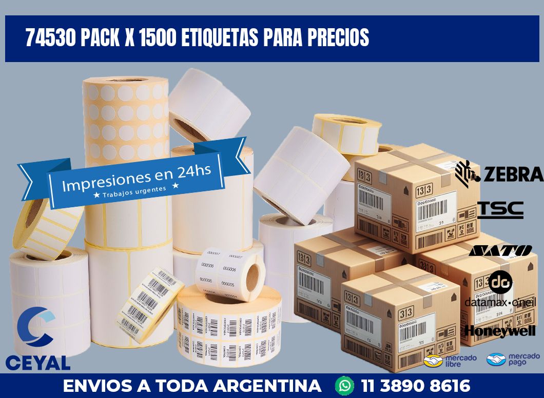 74530 PACK X 1500 ETIQUETAS PARA PRECIOS