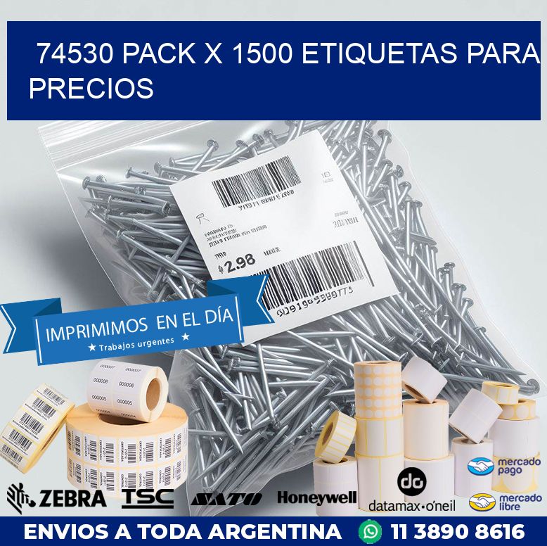 74530 PACK X 1500 ETIQUETAS PARA PRECIOS