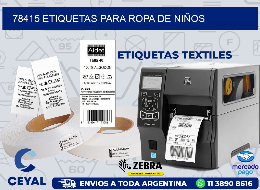 78415 ETIQUETAS PARA ROPA DE NIÑOS