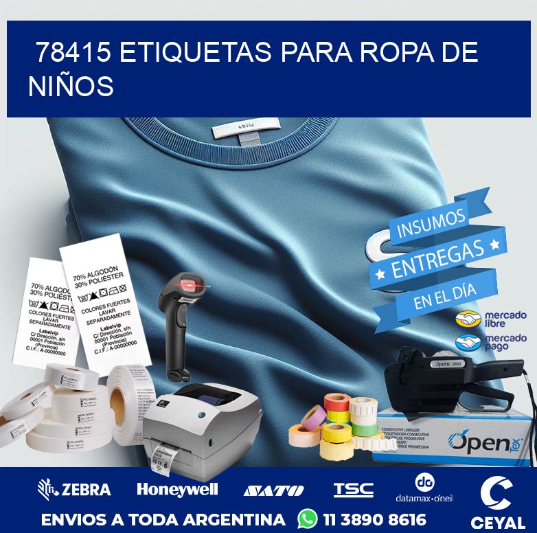 78415 ETIQUETAS PARA ROPA DE NIÑOS