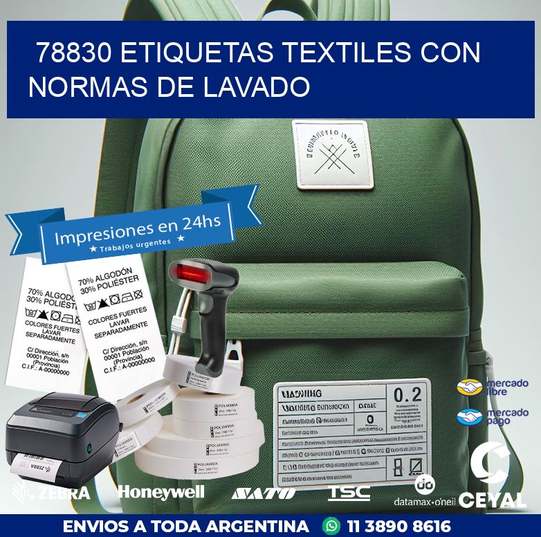 78830 ETIQUETAS TEXTILES CON NORMAS DE LAVADO