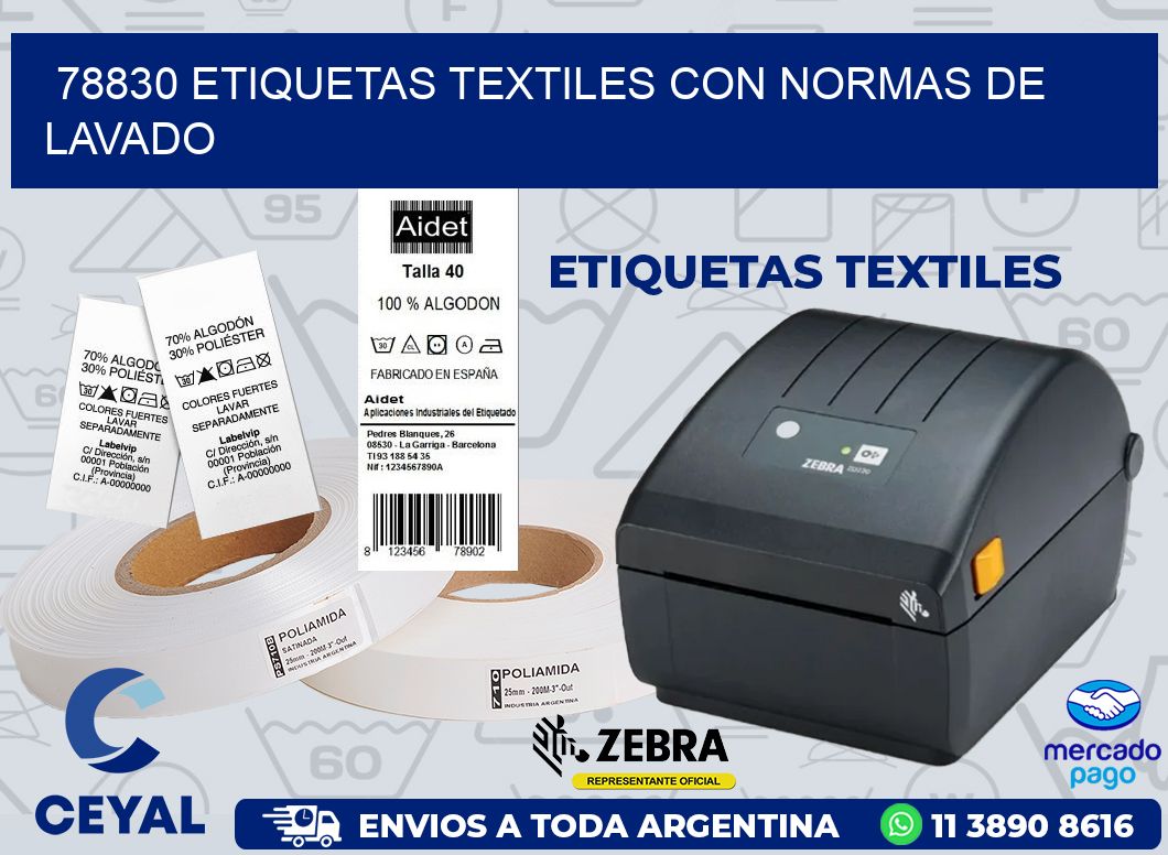 78830 ETIQUETAS TEXTILES CON NORMAS DE LAVADO