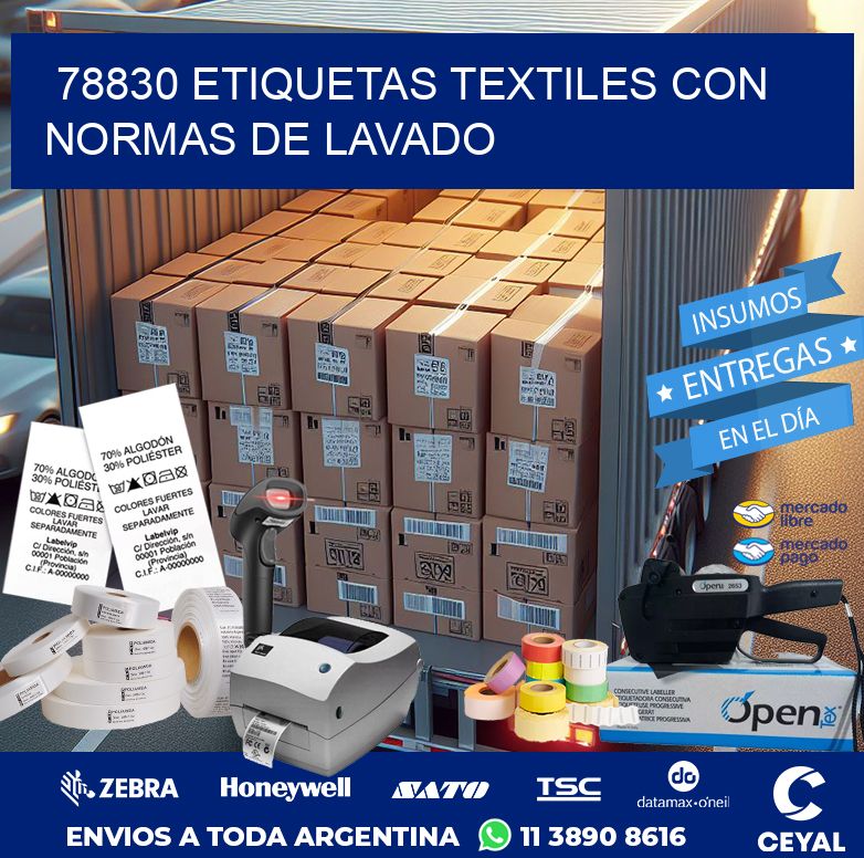 78830 ETIQUETAS TEXTILES CON NORMAS DE LAVADO