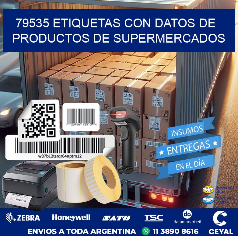 79535 ETIQUETAS CON DATOS DE PRODUCTOS DE SUPERMERCADOS