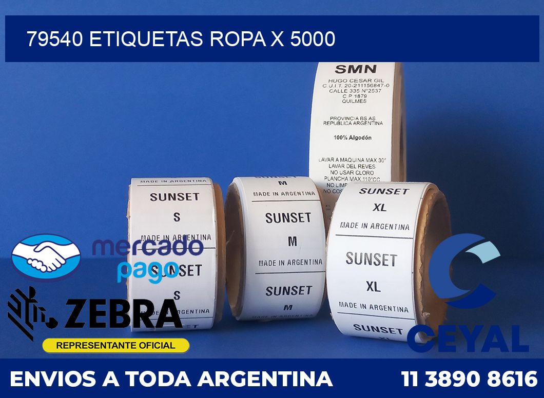 79540 ETIQUETAS ROPA X 5000
