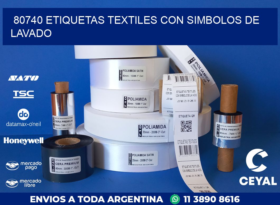80740 ETIQUETAS TEXTILES CON SIMBOLOS DE LAVADO