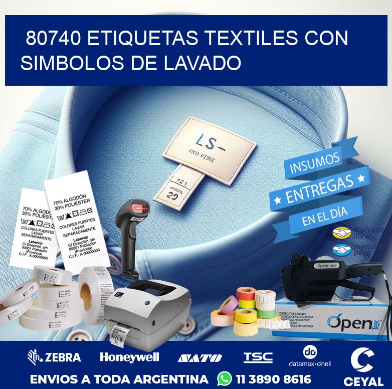 80740 ETIQUETAS TEXTILES CON SIMBOLOS DE LAVADO