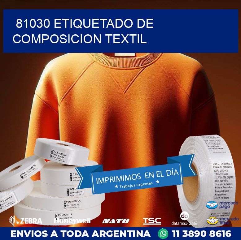 81030 ETIQUETADO DE COMPOSICION TEXTIL