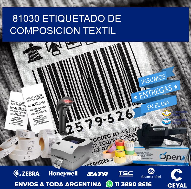 81030 ETIQUETADO DE COMPOSICION TEXTIL
