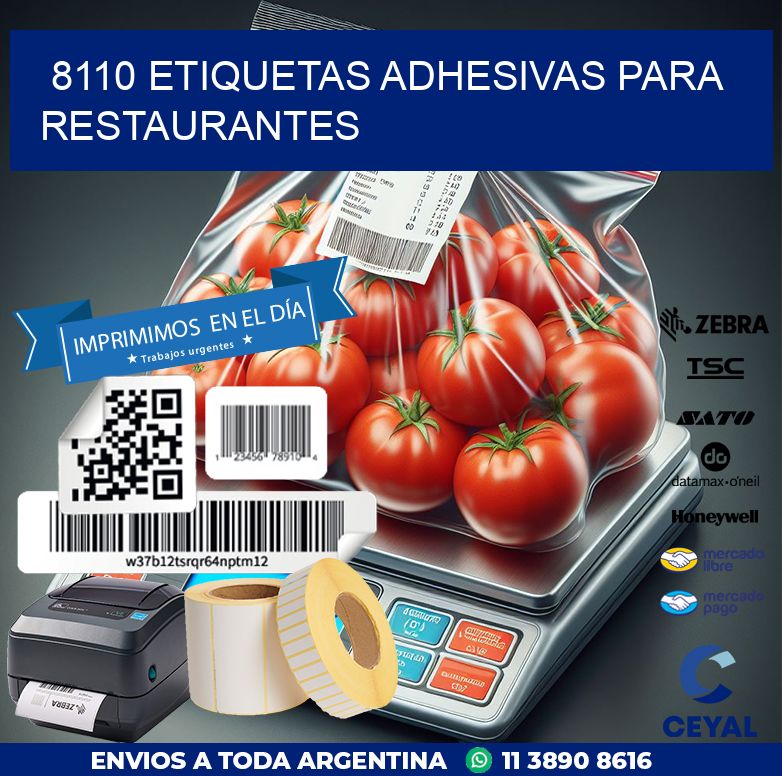 8110 ETIQUETAS ADHESIVAS PARA RESTAURANTES