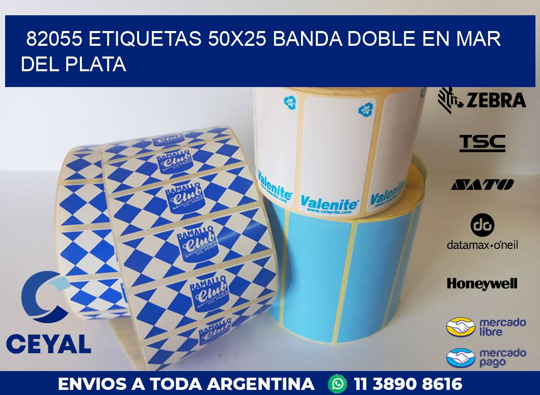 82055 ETIQUETAS 50X25 BANDA DOBLE EN MAR DEL PLATA