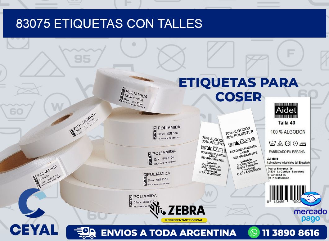 83075 ETIQUETAS CON TALLES