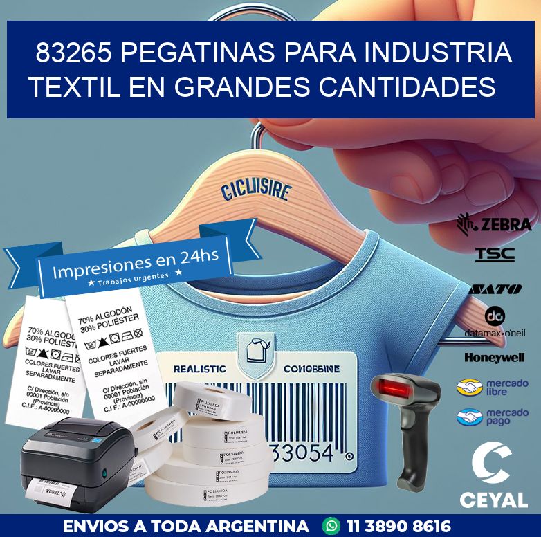 83265 PEGATINAS PARA INDUSTRIA TEXTIL EN GRANDES CANTIDADES