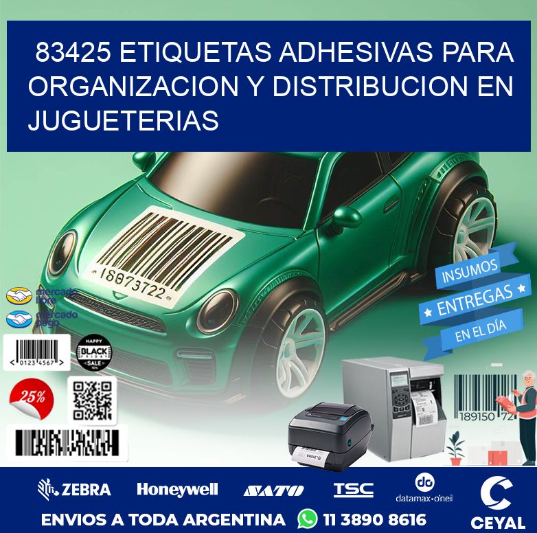 83425 ETIQUETAS ADHESIVAS PARA ORGANIZACION Y DISTRIBUCION EN JUGUETERIAS