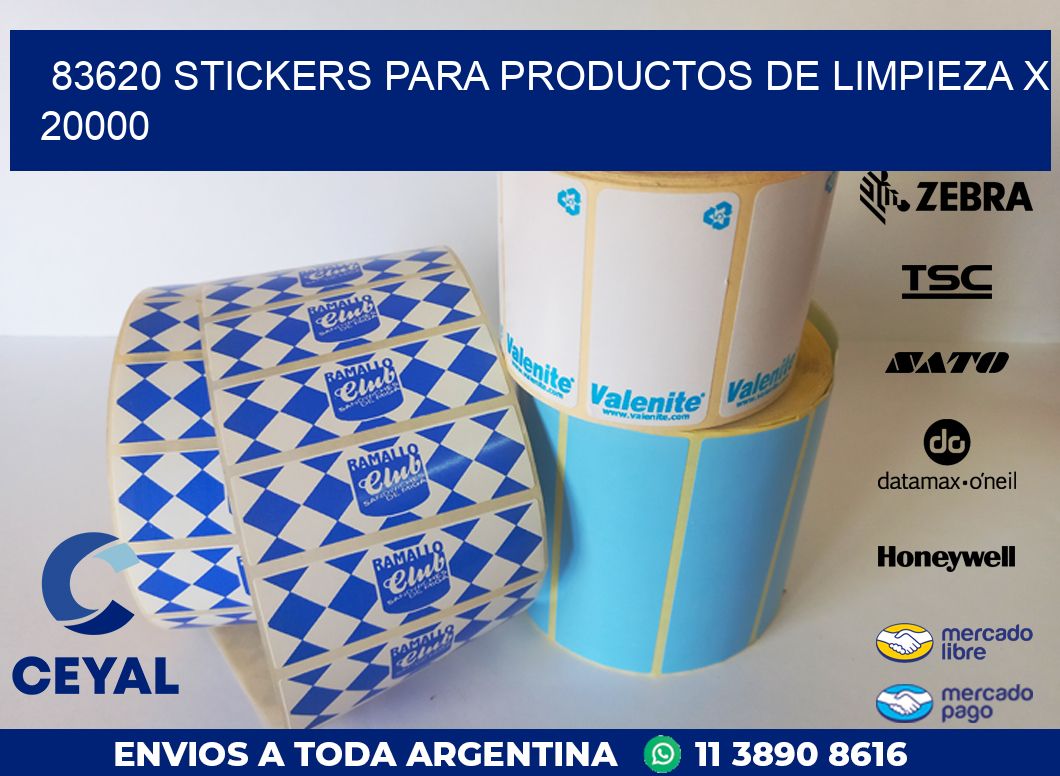 83620 STICKERS PARA PRODUCTOS DE LIMPIEZA X 20000