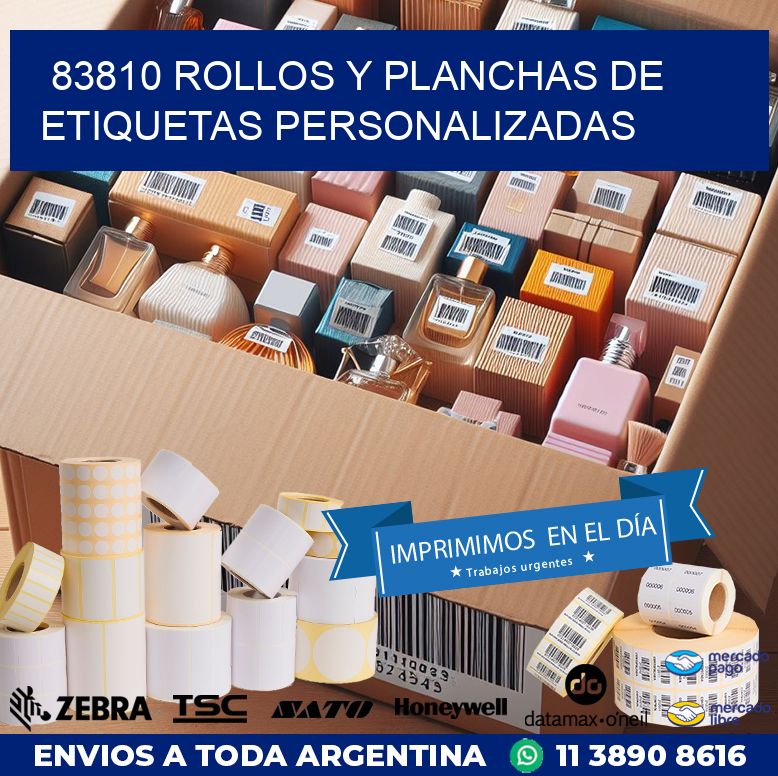 83810 ROLLOS Y PLANCHAS DE ETIQUETAS PERSONALIZADAS