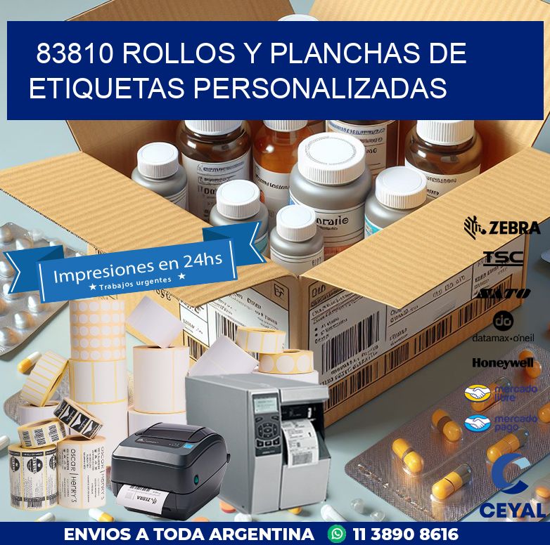 83810 ROLLOS Y PLANCHAS DE ETIQUETAS PERSONALIZADAS