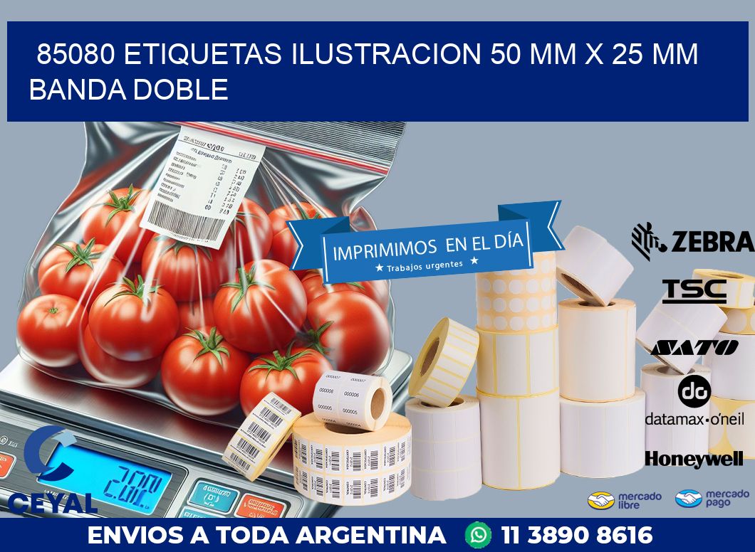 85080 ETIQUETAS ILUSTRACION 50 MM X 25 MM BANDA DOBLE