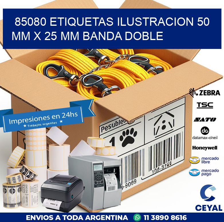 85080 ETIQUETAS ILUSTRACION 50 MM X 25 MM BANDA DOBLE
