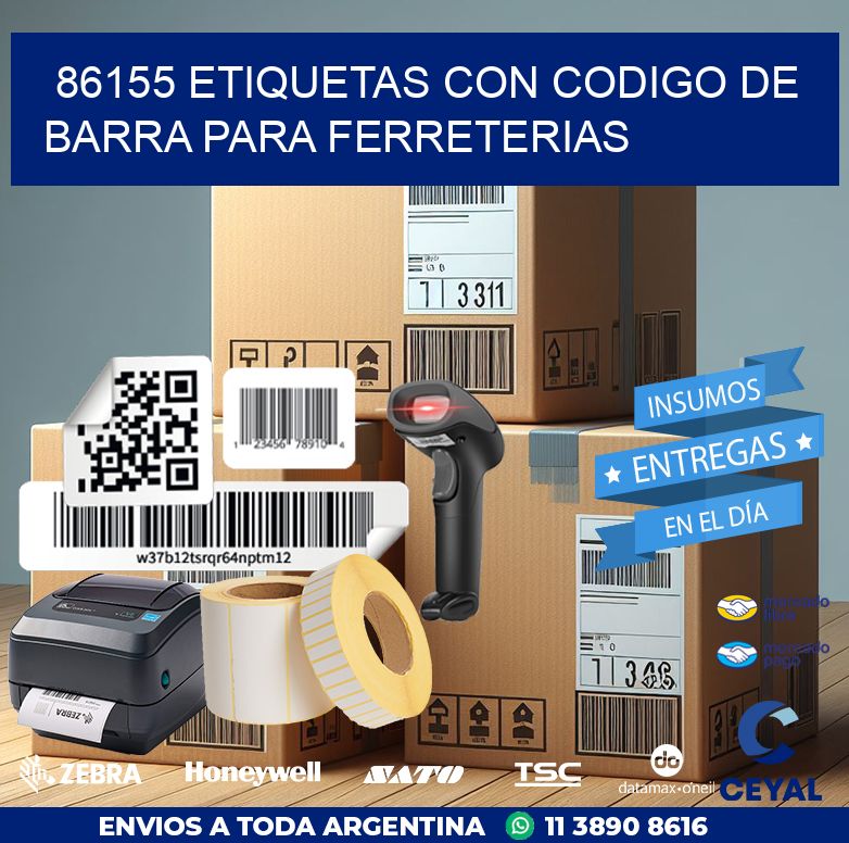 86155 ETIQUETAS CON CODIGO DE BARRA PARA FERRETERIAS