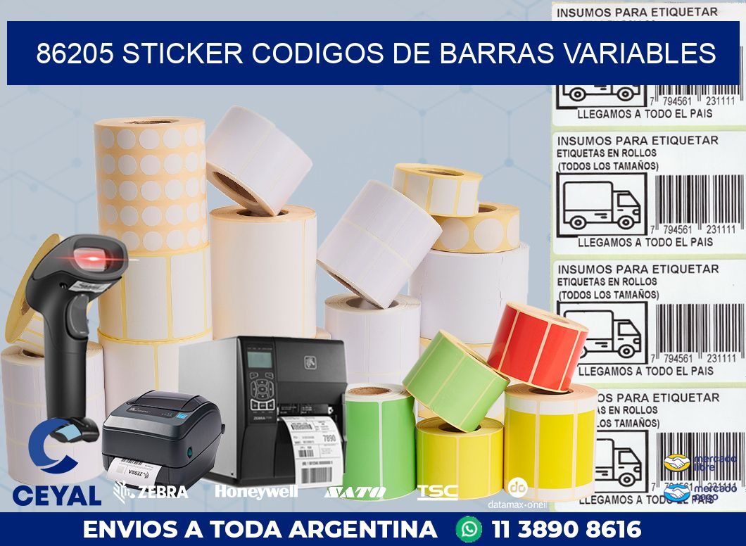 86205 STICKER CODIGOS DE BARRAS VARIABLES