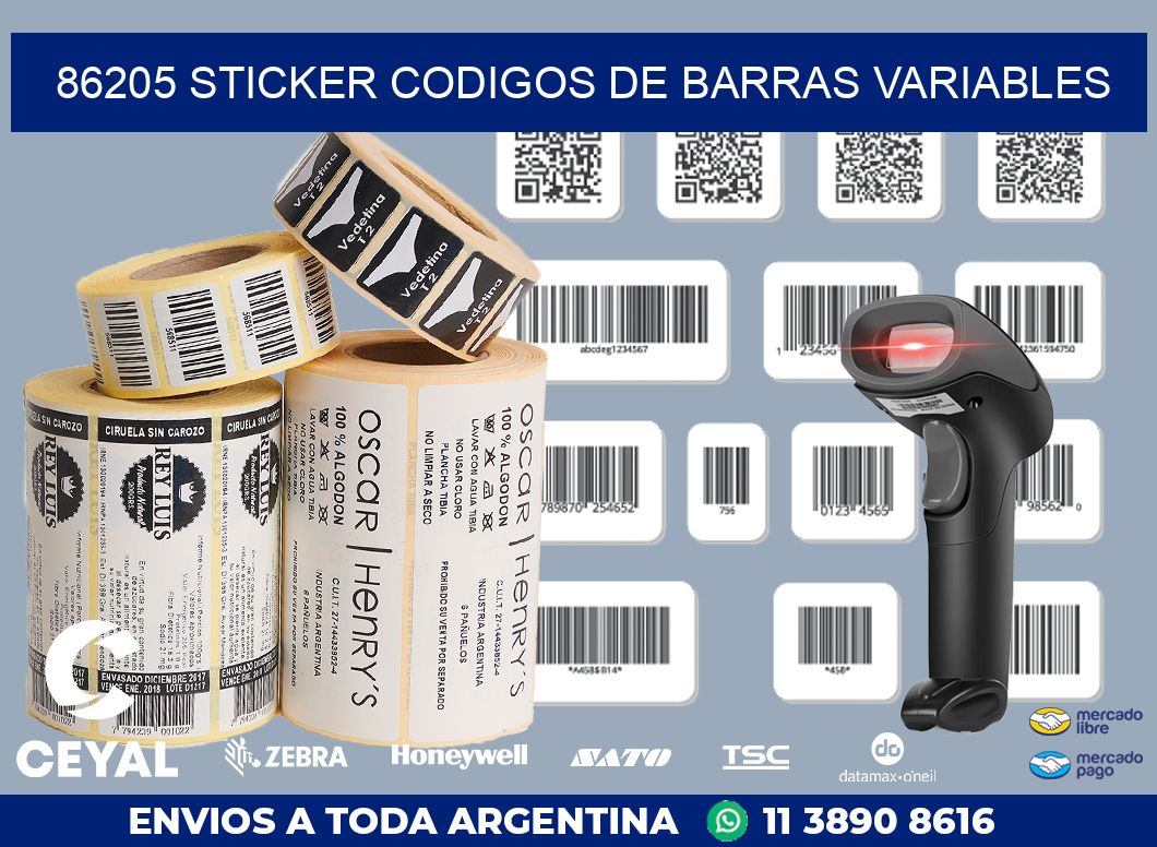 86205 STICKER CODIGOS DE BARRAS VARIABLES
