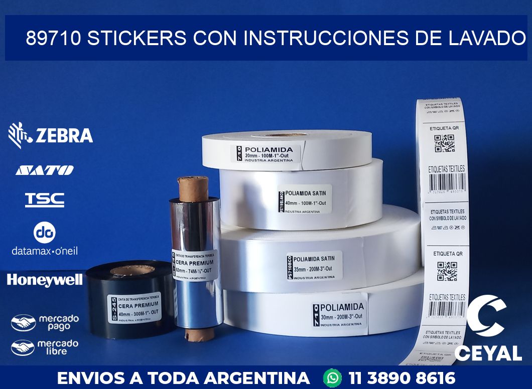 89710 STICKERS CON INSTRUCCIONES DE LAVADO