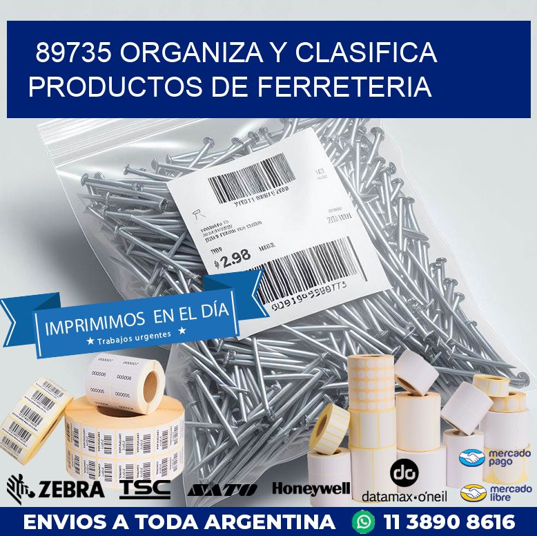 89735 ORGANIZA Y CLASIFICA PRODUCTOS DE FERRETERIA