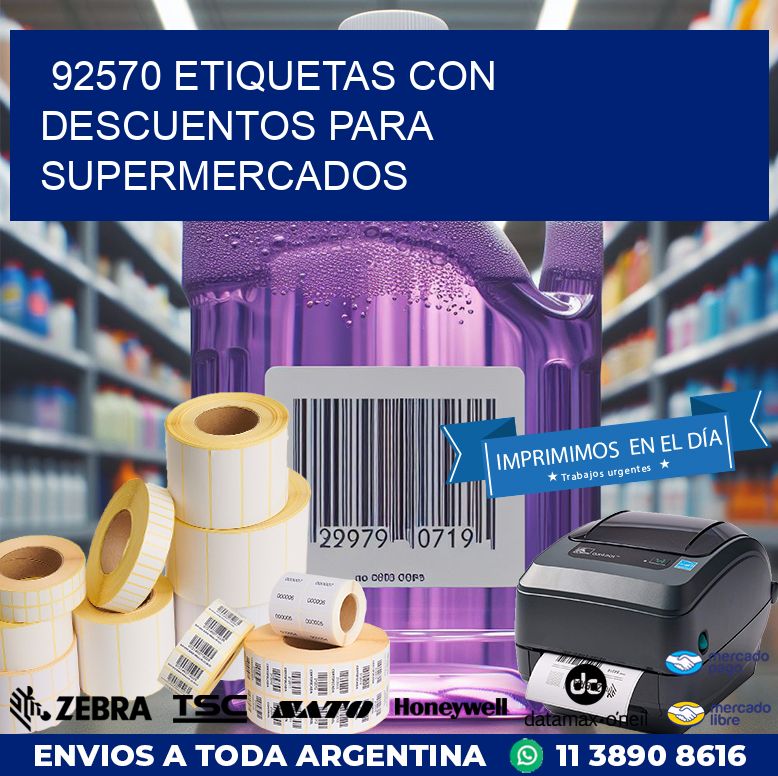 92570 ETIQUETAS CON DESCUENTOS PARA SUPERMERCADOS