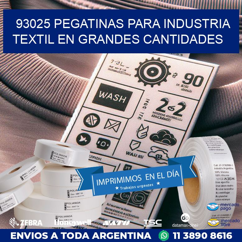 93025 PEGATINAS PARA INDUSTRIA TEXTIL EN GRANDES CANTIDADES