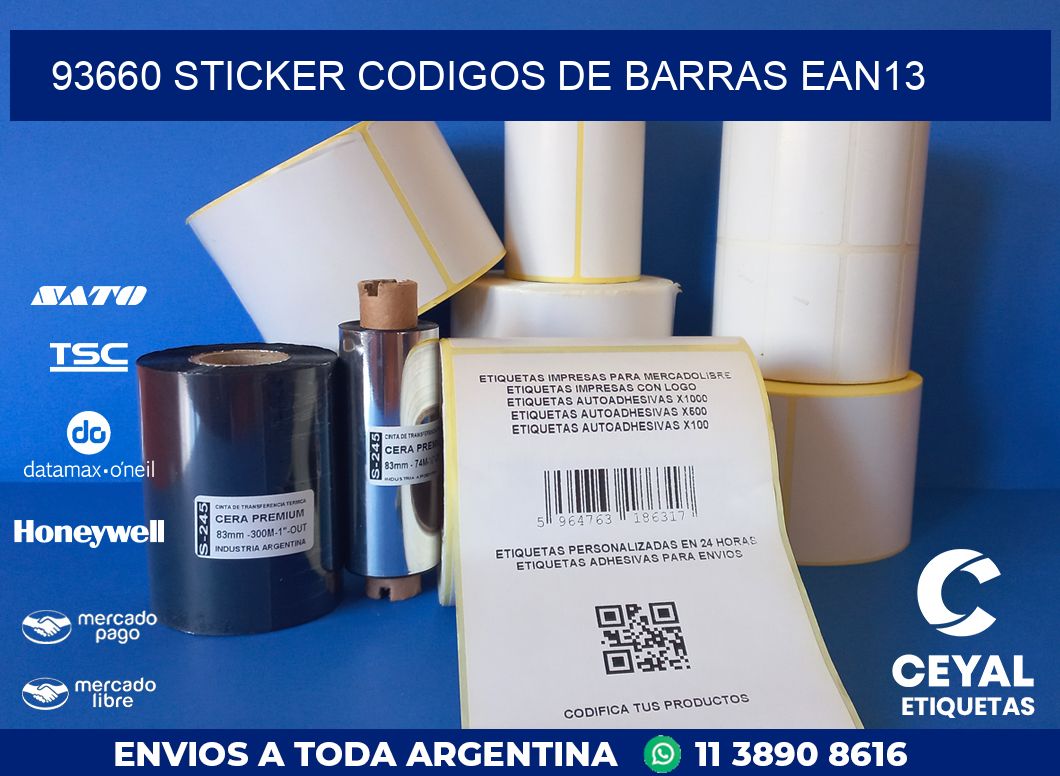 93660 STICKER CODIGOS DE BARRAS EAN13