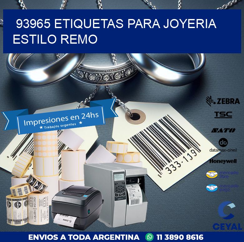 93965 ETIQUETAS PARA JOYERIA ESTILO REMO
