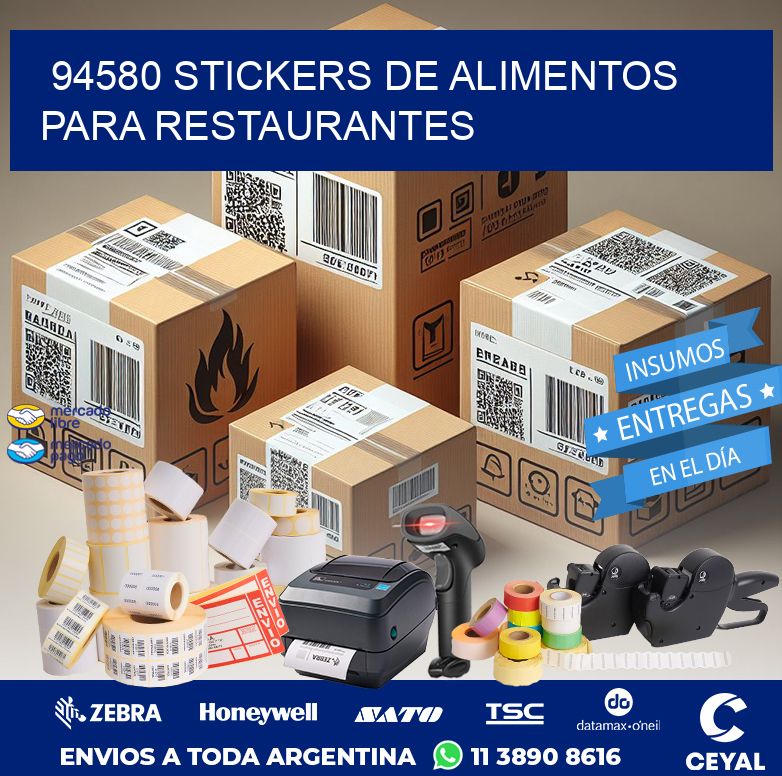 94580 STICKERS DE ALIMENTOS PARA RESTAURANTES