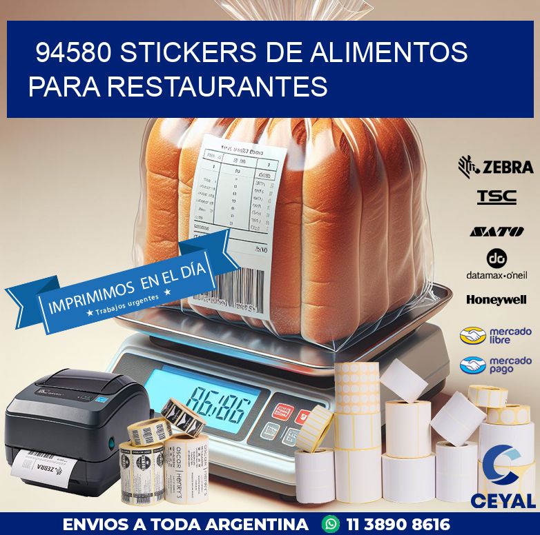 94580 STICKERS DE ALIMENTOS PARA RESTAURANTES