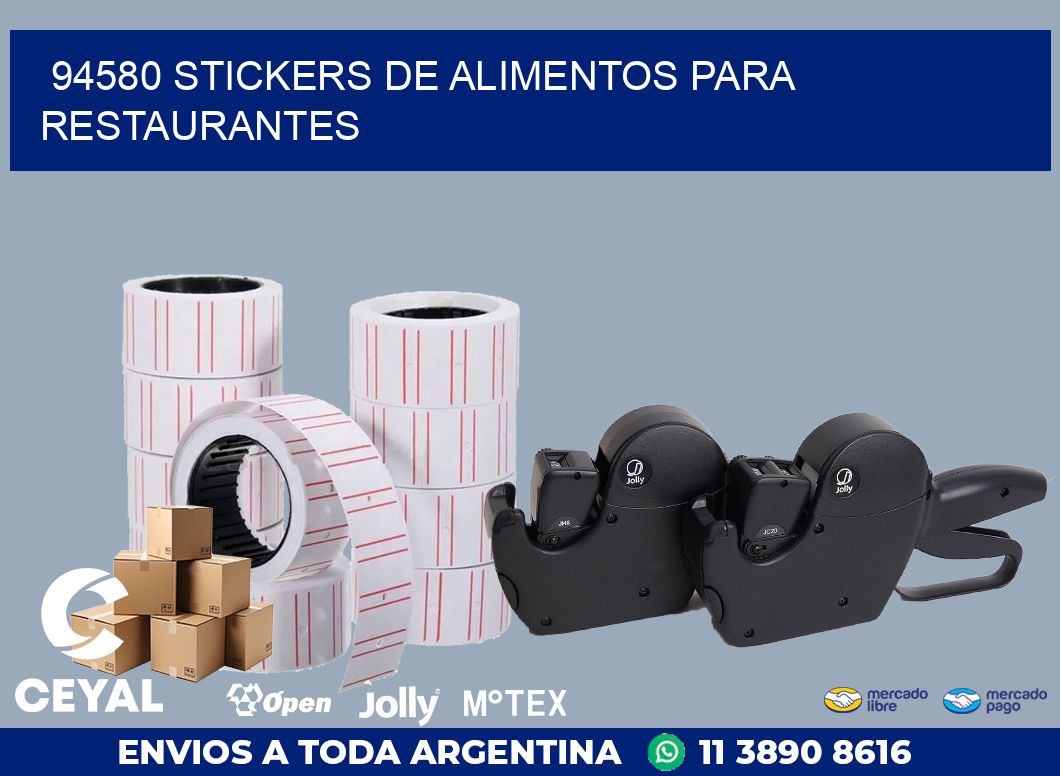 94580 STICKERS DE ALIMENTOS PARA RESTAURANTES