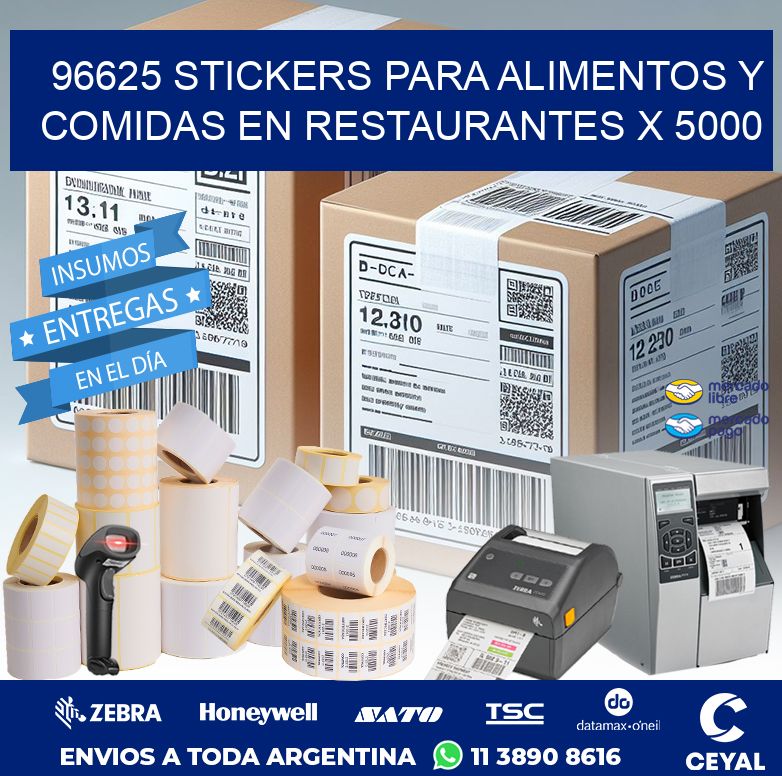 96625 STICKERS PARA ALIMENTOS Y COMIDAS EN RESTAURANTES X 5000